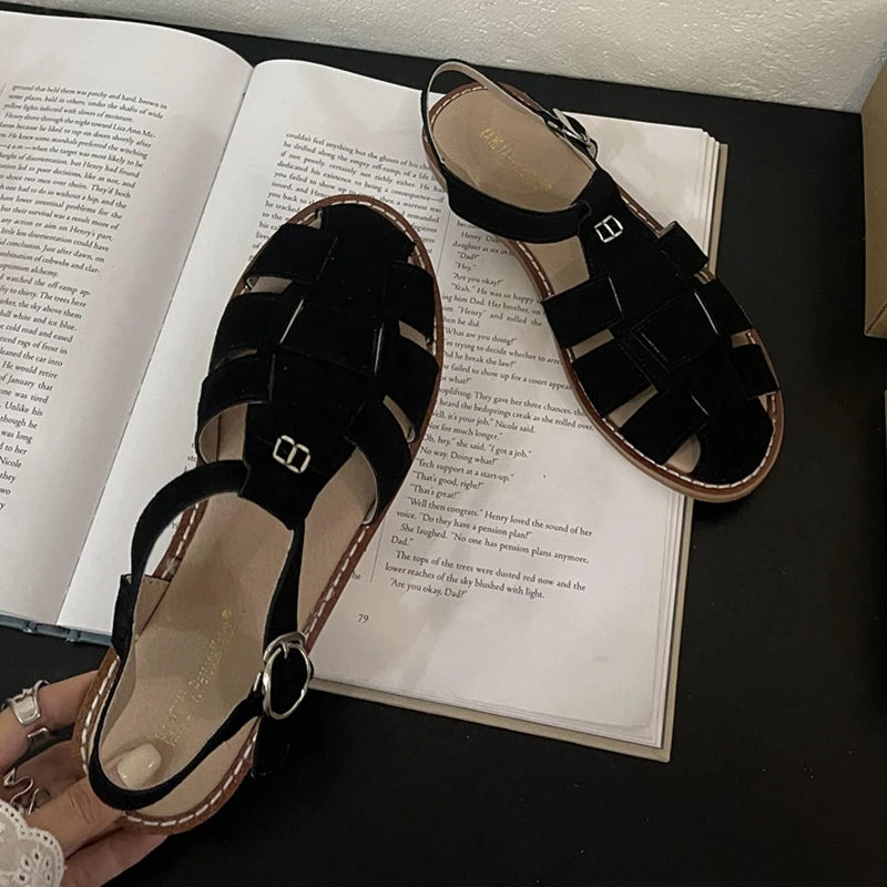 DAXIA | VINTAGE STRAP FLAT SANDALS