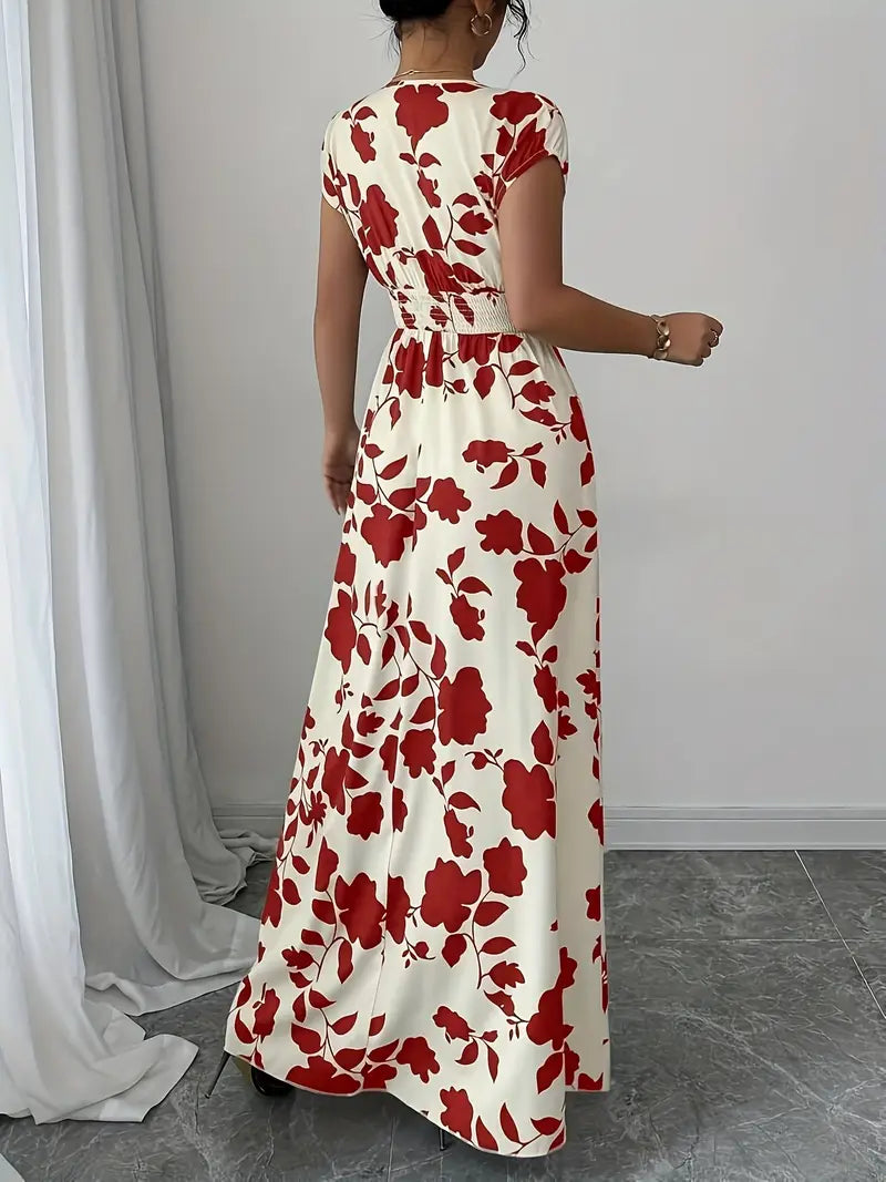 Violet - Digital Print Cross Neck Dress