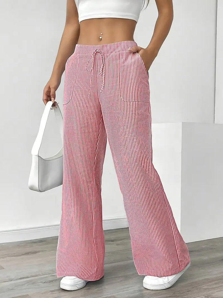 Alina - Elegant Striped Pant With Pockets