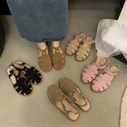 DAXIA | VINTAGE STRAP FLAT SANDALS