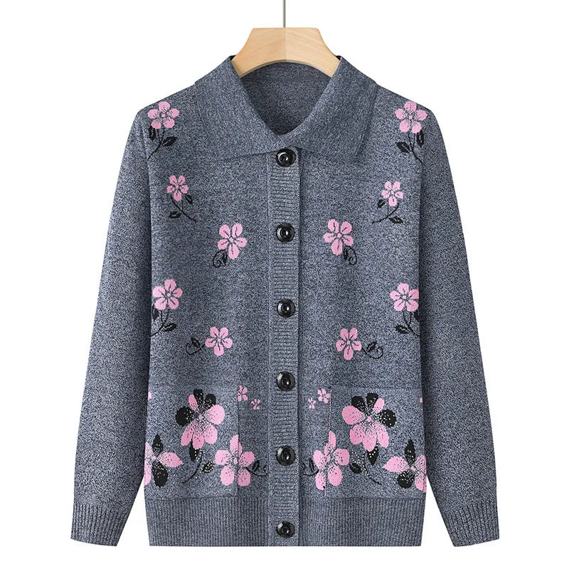 Blossom & Cozy - Floral Knit Cardigan