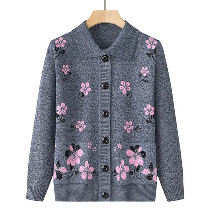 Blossom & Cozy - Floral Knit Cardigan