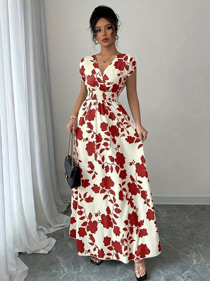 Violet - Digital Print Cross Neck Dress