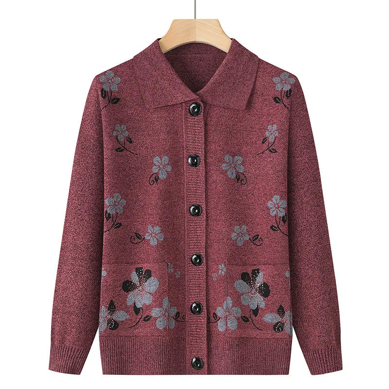 Blossom & Cozy - Floral Knit Cardigan