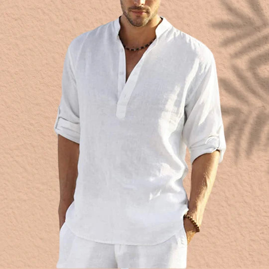 Abdeslam - Casual Linen Long Sleeve Shirt