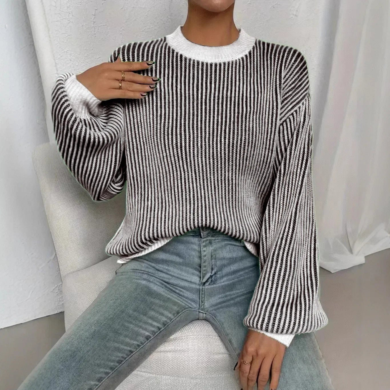 Amélie Gestreepte Gebreide Trui