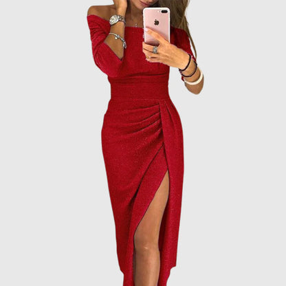 Isabeau | Elegante maxi-jurk met halternek en een vloeiende, sierlijke pasvorm