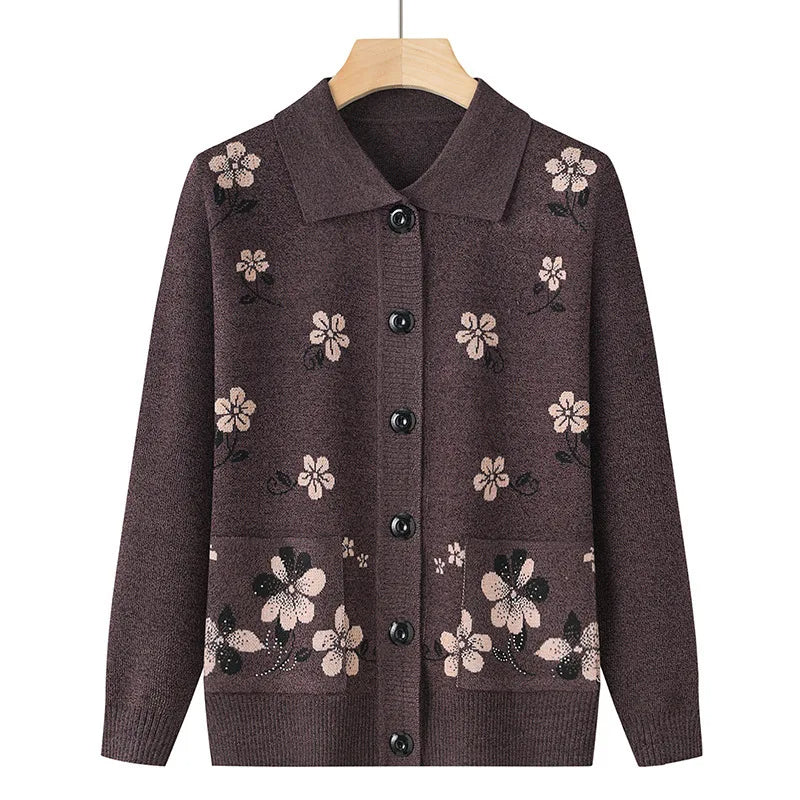 Blossom & Cozy - Floral Knit Cardigan