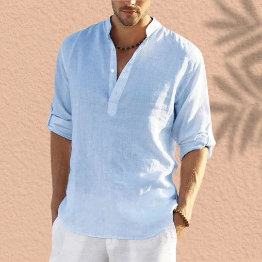 Abdeslam - Casual Linen Long Sleeve Shirt