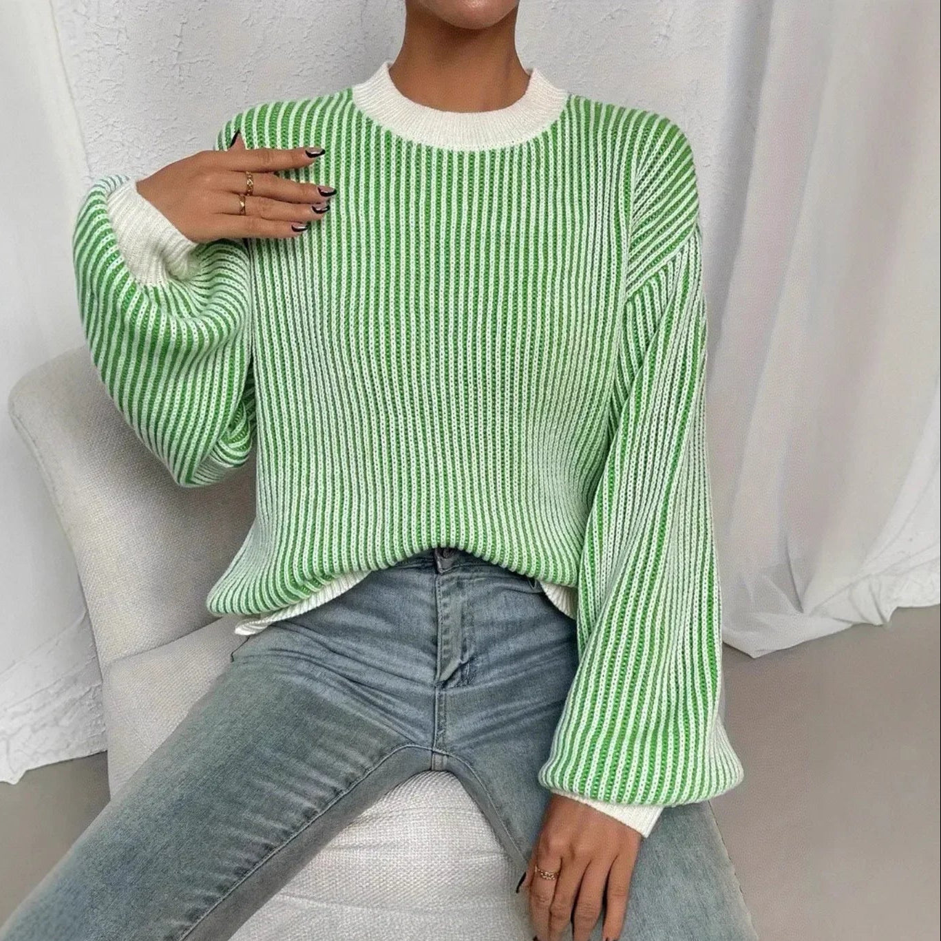 Amélie Gestreepte Gebreide Trui