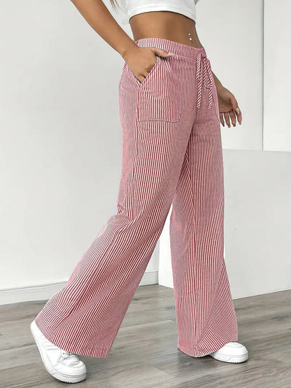 Alina - Elegant Striped Pant With Pockets