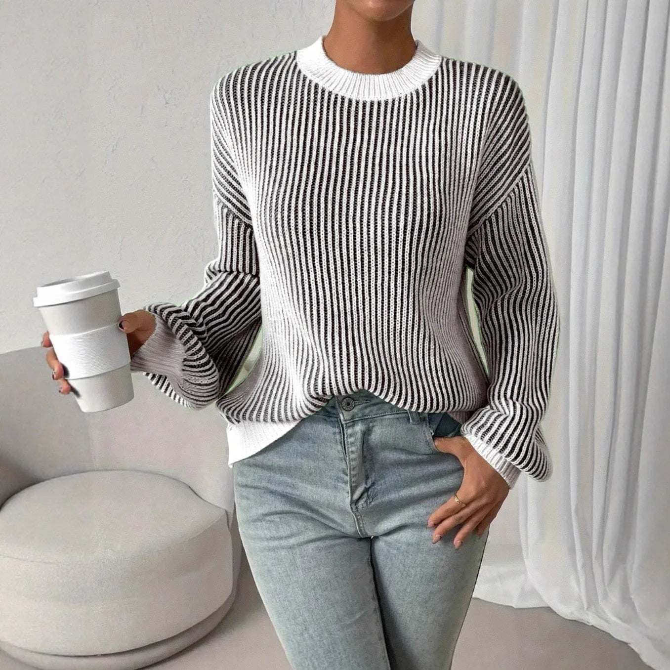 Amélie Gestreepte Gebreide Trui