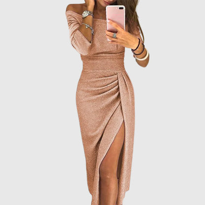 Isabeau | Elegante maxi-jurk met halternek en een vloeiende, sierlijke pasvorm