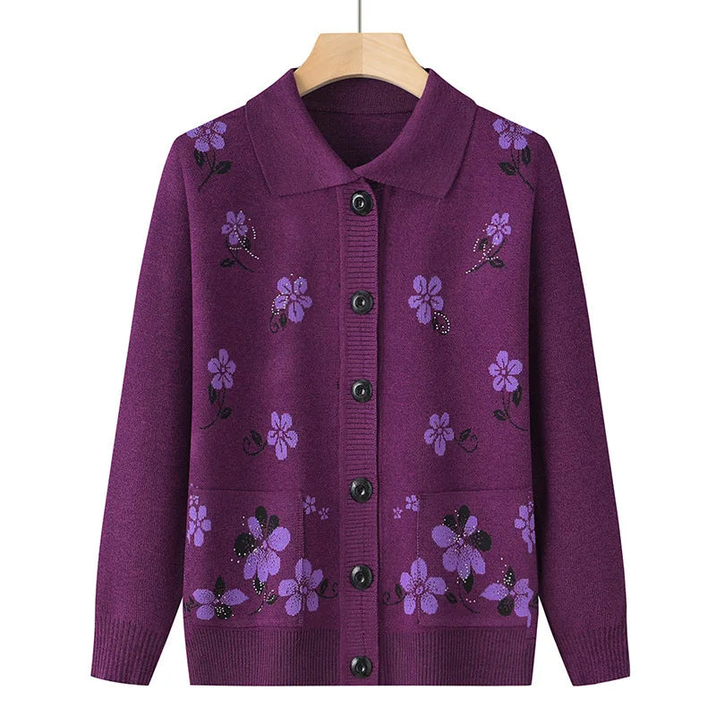 Blossom & Cozy - Floral Knit Cardigan