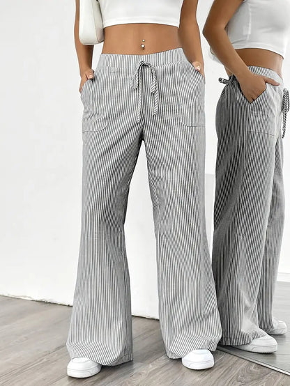 Alina - Elegant Striped Pant With Pockets