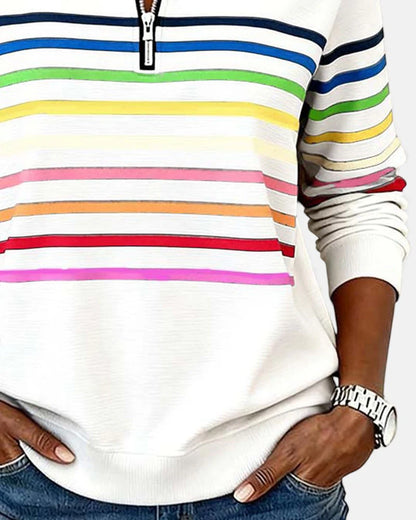 Wenen | Trui met regenboogstrepen en rits