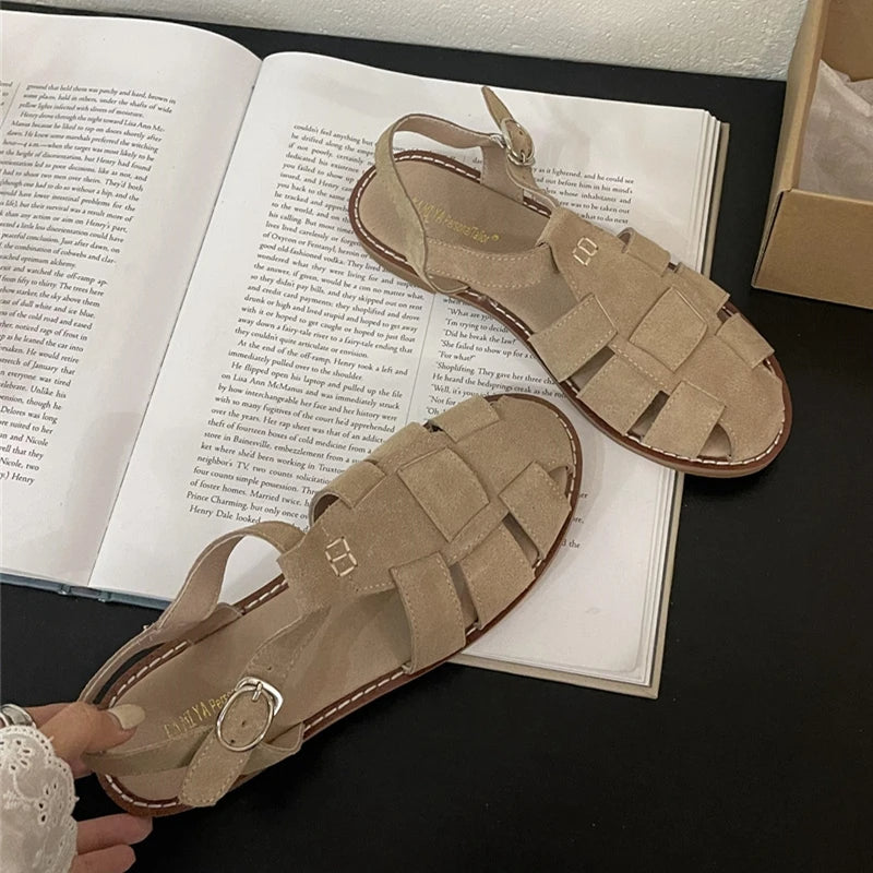 DAXIA | VINTAGE STRAP FLAT SANDALS