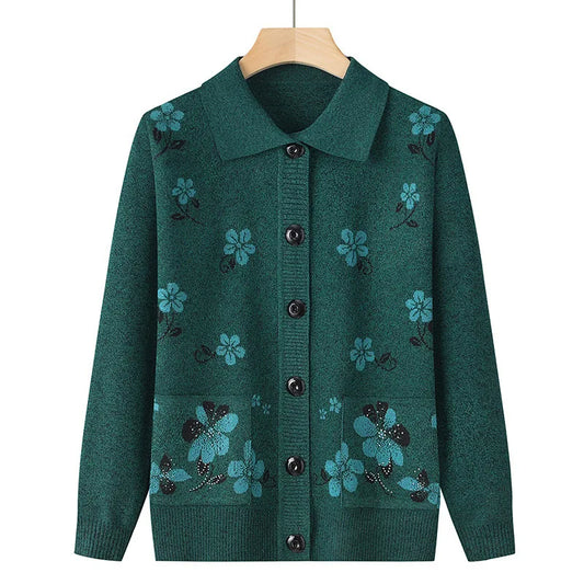 Blossom & Cozy - Floral Knit Cardigan