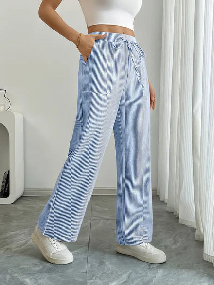 Alina - Elegant Striped Pant With Pockets