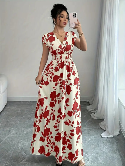 Violet - Digital Print Cross Neck Dress