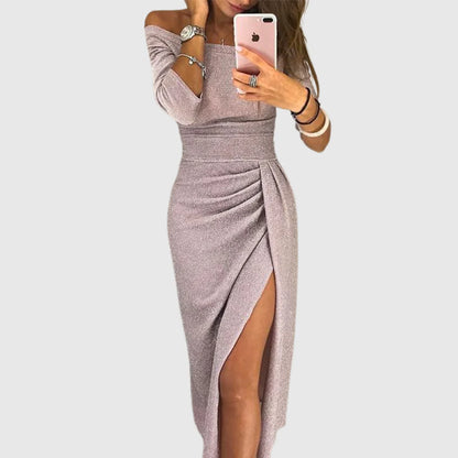 Isabeau | Elegante maxi-jurk met halternek en een vloeiende, sierlijke pasvorm