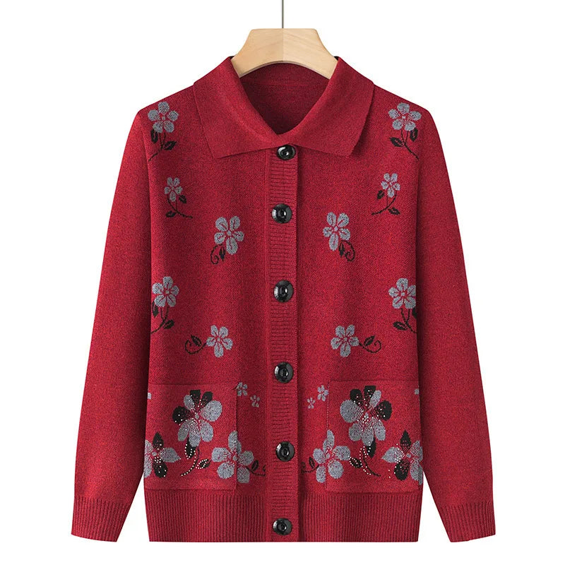 Blossom & Cozy - Floral Knit Cardigan