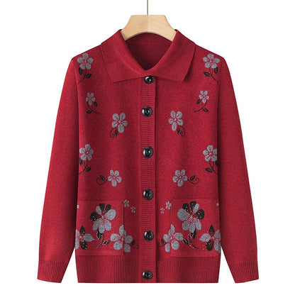 Blossom & Cozy - Floral Knit Cardigan