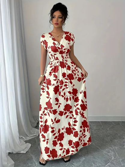 Violet - Digital Print Cross Neck Dress