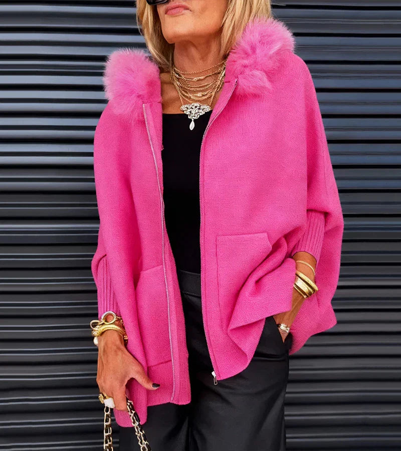 ARABELLE | Casual Hooded Coat with Fur Collar