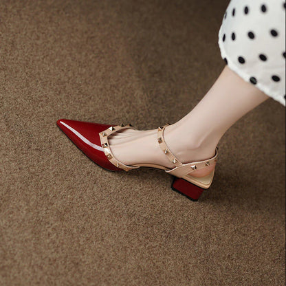 ALANI | STUDDED STRAP BLOCK HEELS