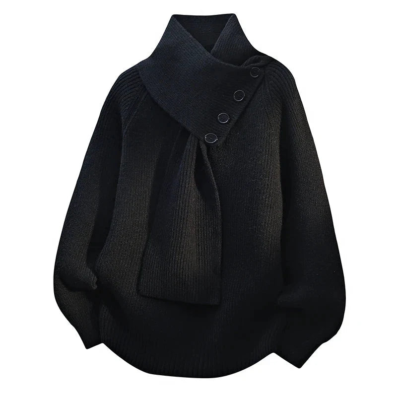 Ariane – Elegante gebreide trui met sjaalkraag