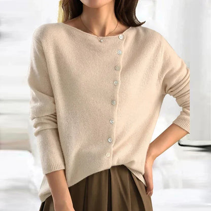 HALLIE | ASYMMETRICAL BUTTON SWEATER