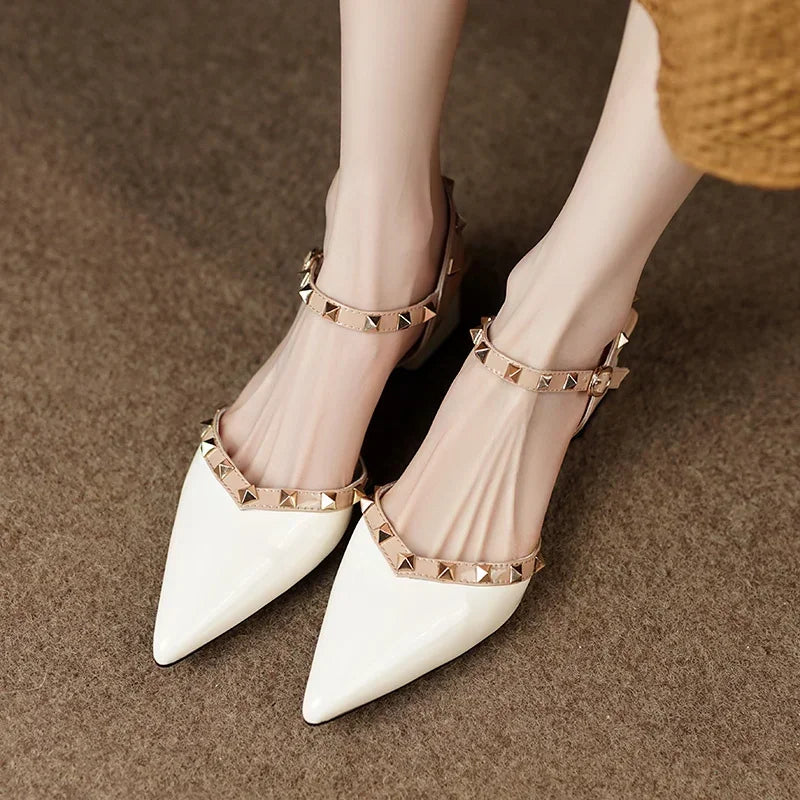 ALANI | STUDDED STRAP BLOCK HEELS