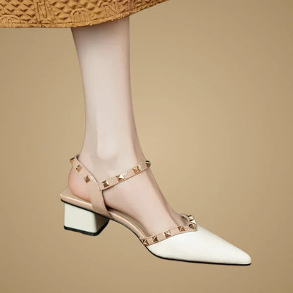 ALANI | STUDDED STRAP BLOCK HEELS