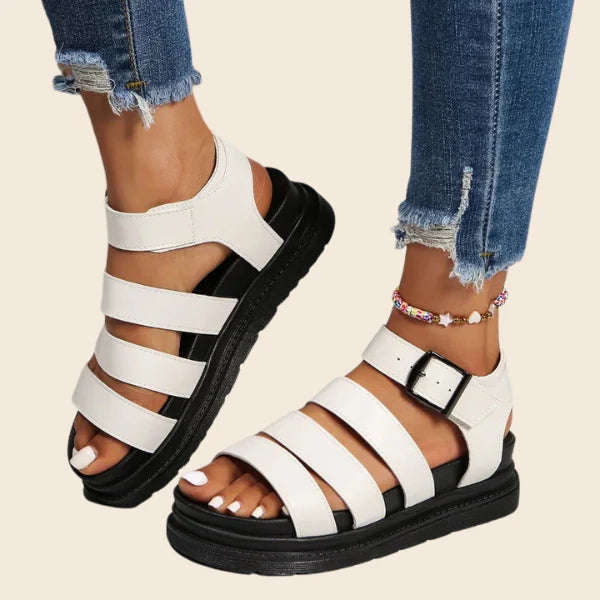 VIONA | TRIPLE STRAP BUCKLE SANDALS