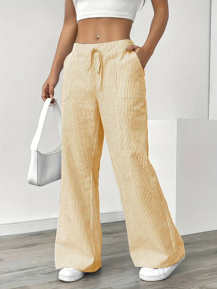Alina - Elegant Striped Pant With Pockets