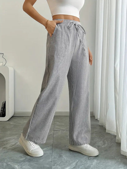 Alina - Elegant Striped Pant With Pockets