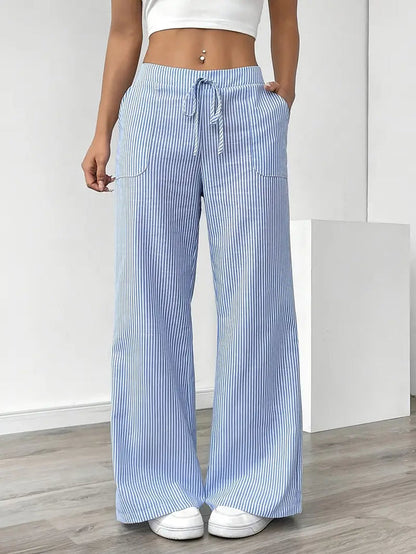 Alina - Elegant Striped Pant With Pockets