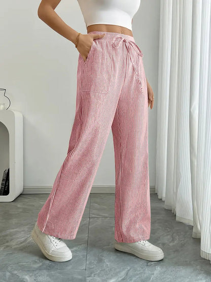 Alina - Elegant Striped Pant With Pockets