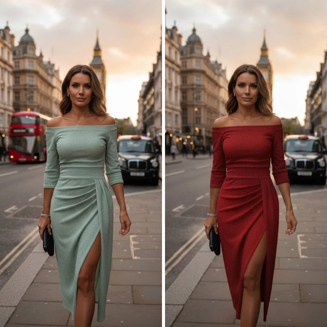 Isabeau | Elegante maxi-jurk met halternek en een vloeiende, sierlijke pasvorm