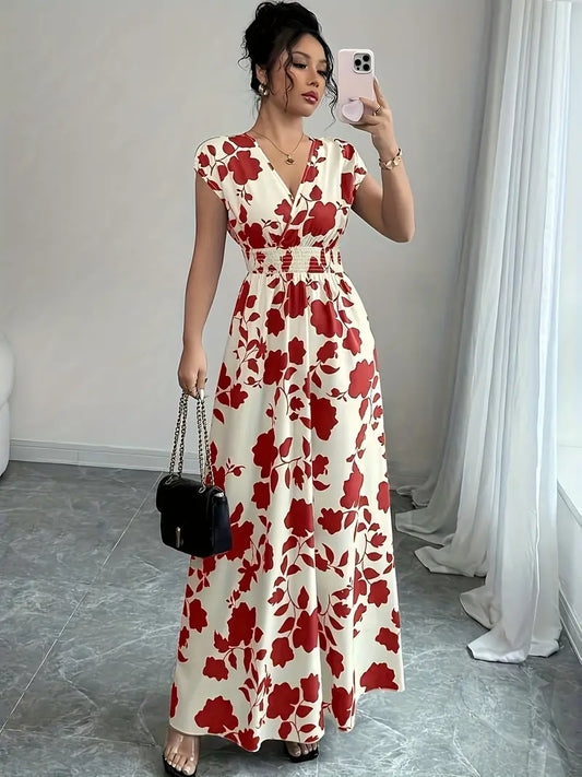 Violet - Digital Print Cross Neck Dress