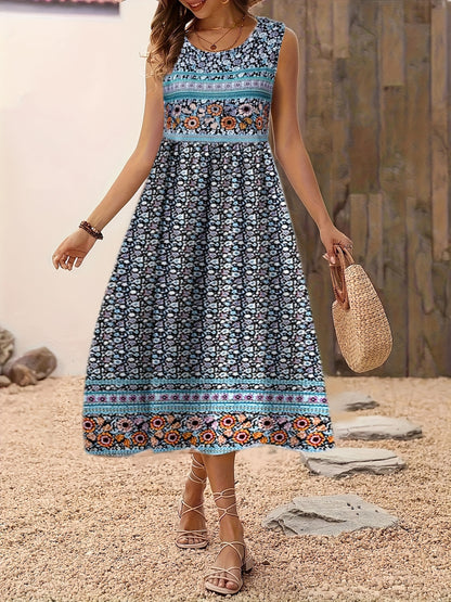 Ava – Floral Print Sleeveless Tank Dress