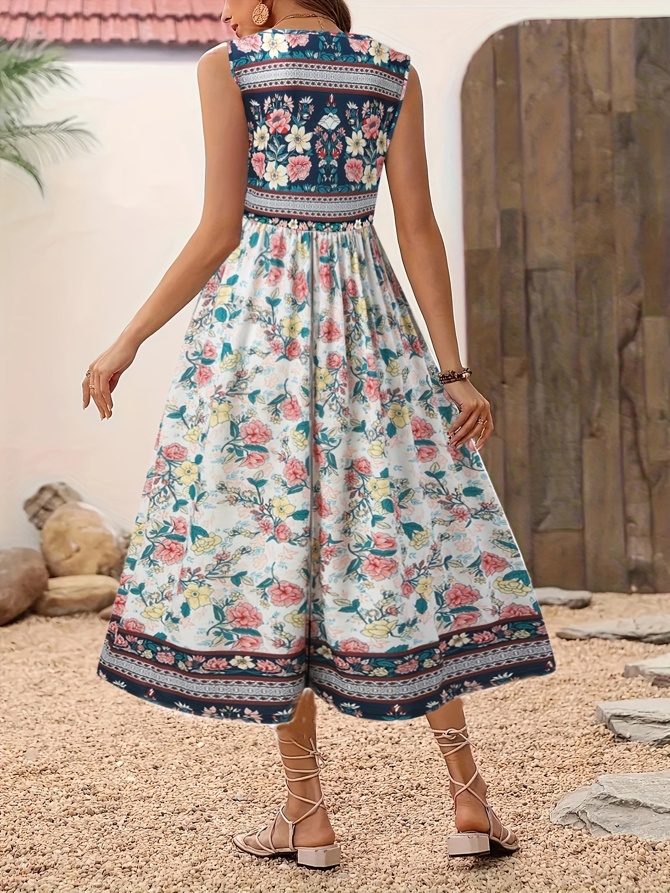 Ava – Floral Print Sleeveless Tank Dress