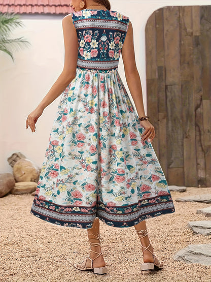 Ava – Floral Print Sleeveless Tank Dress