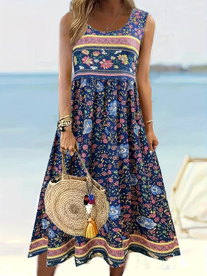 Ava – Floral Print Sleeveless Tank Dress