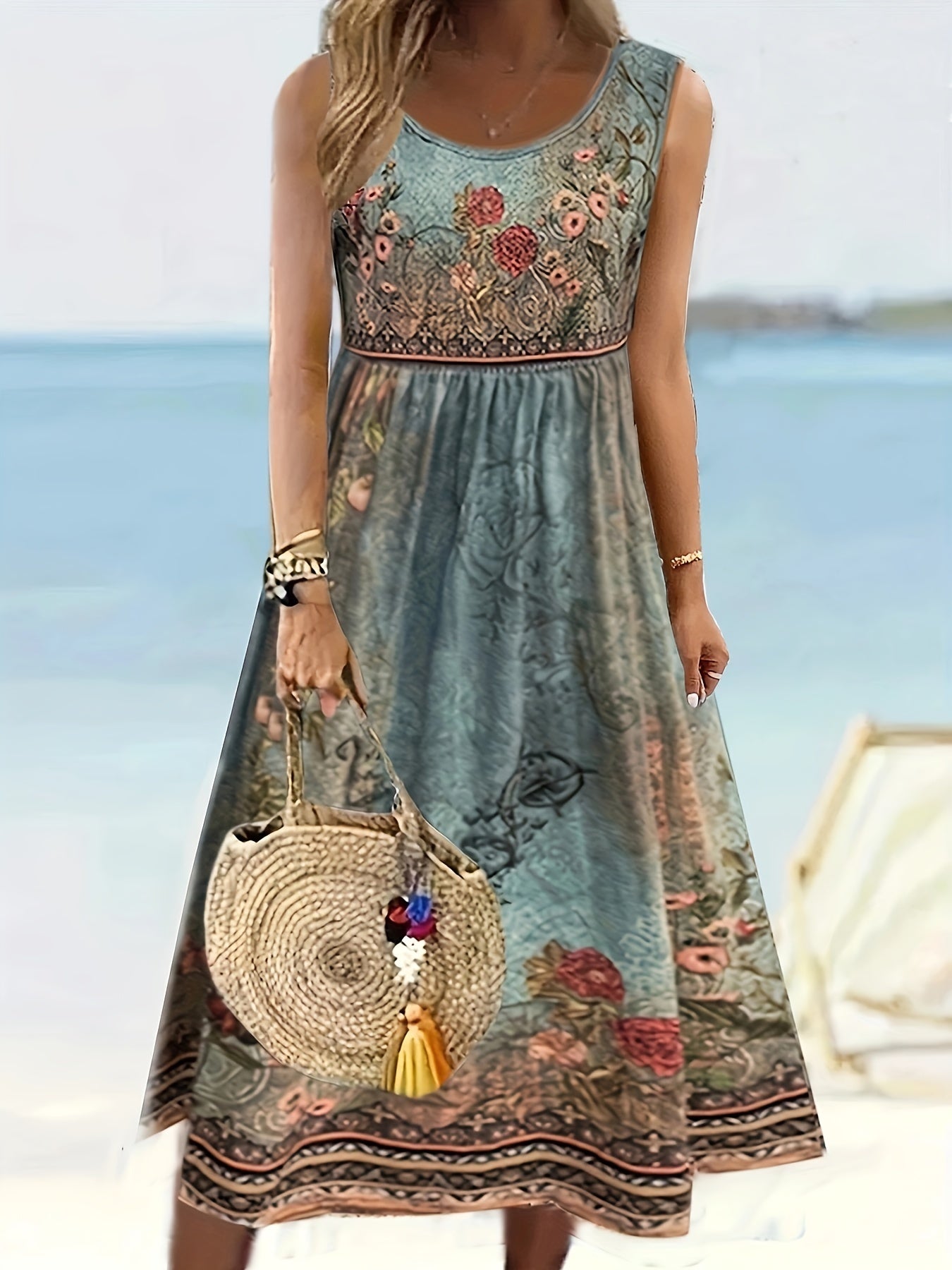 Ava – Floral Print Sleeveless Tank Dress