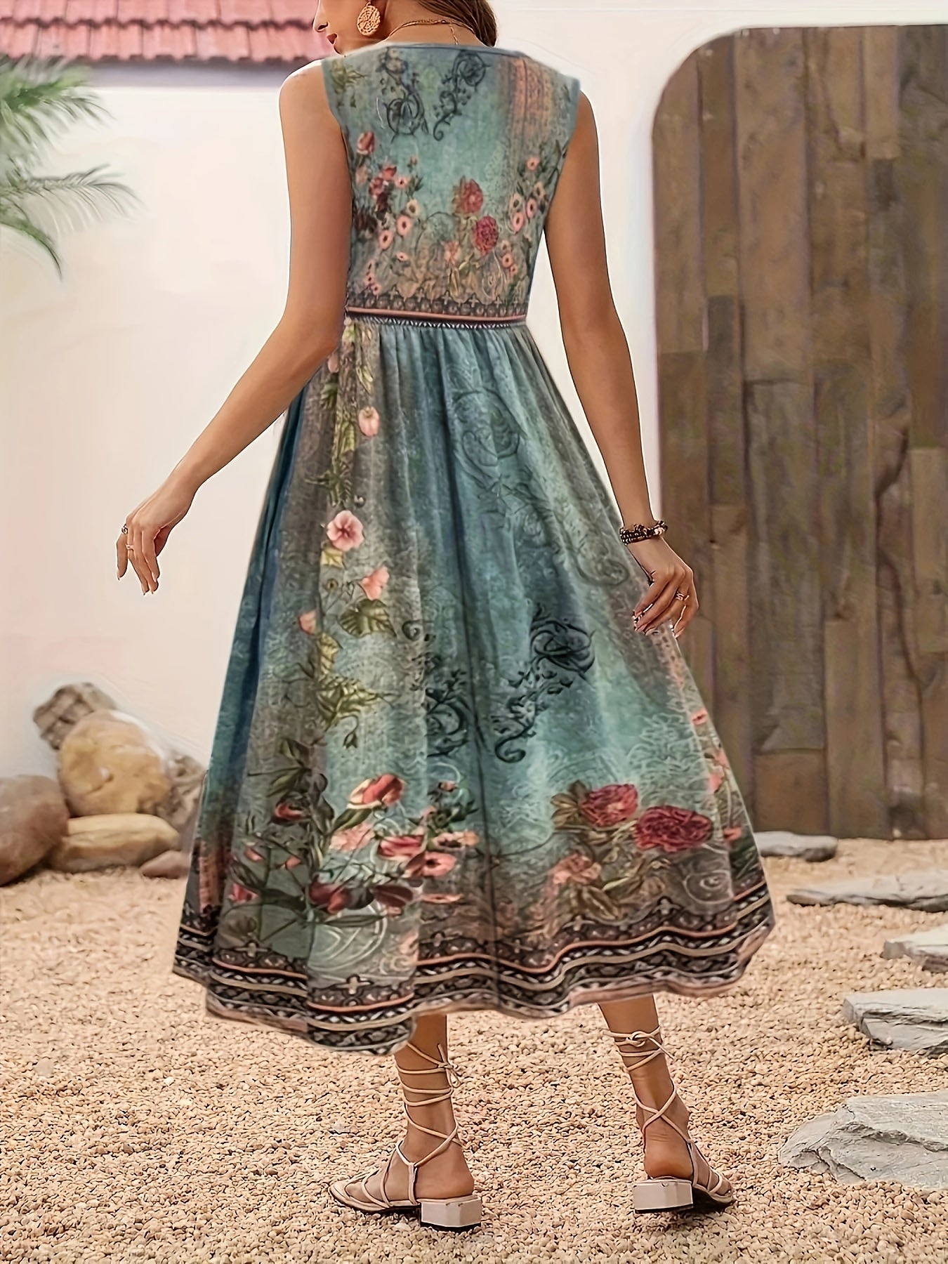 Ava – Floral Print Sleeveless Tank Dress