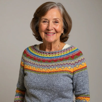 JANET | PATTERNED YOKE SWEATER