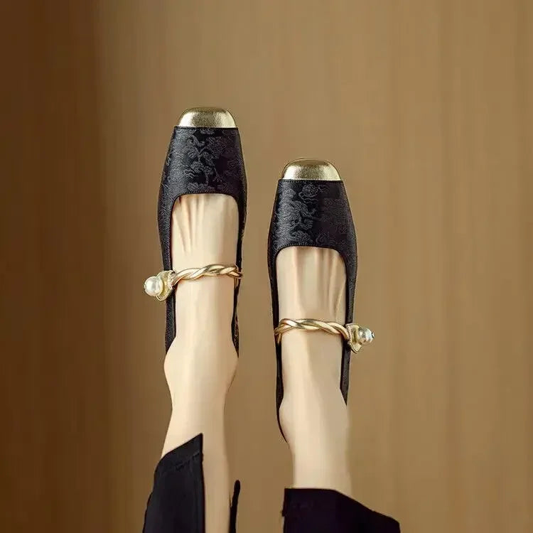 AVAIA | EMBELLISHED TOE-CAP LOW HEELS