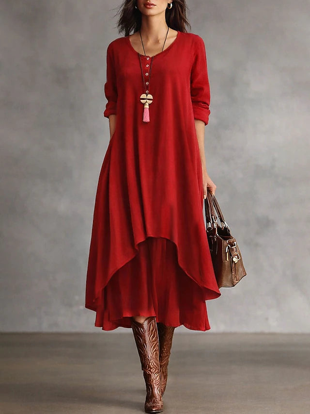 Alena Asymmetrische Maxi Jurk